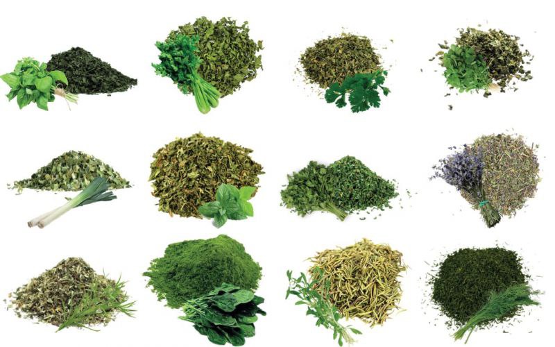 Dried herbs and vegetable